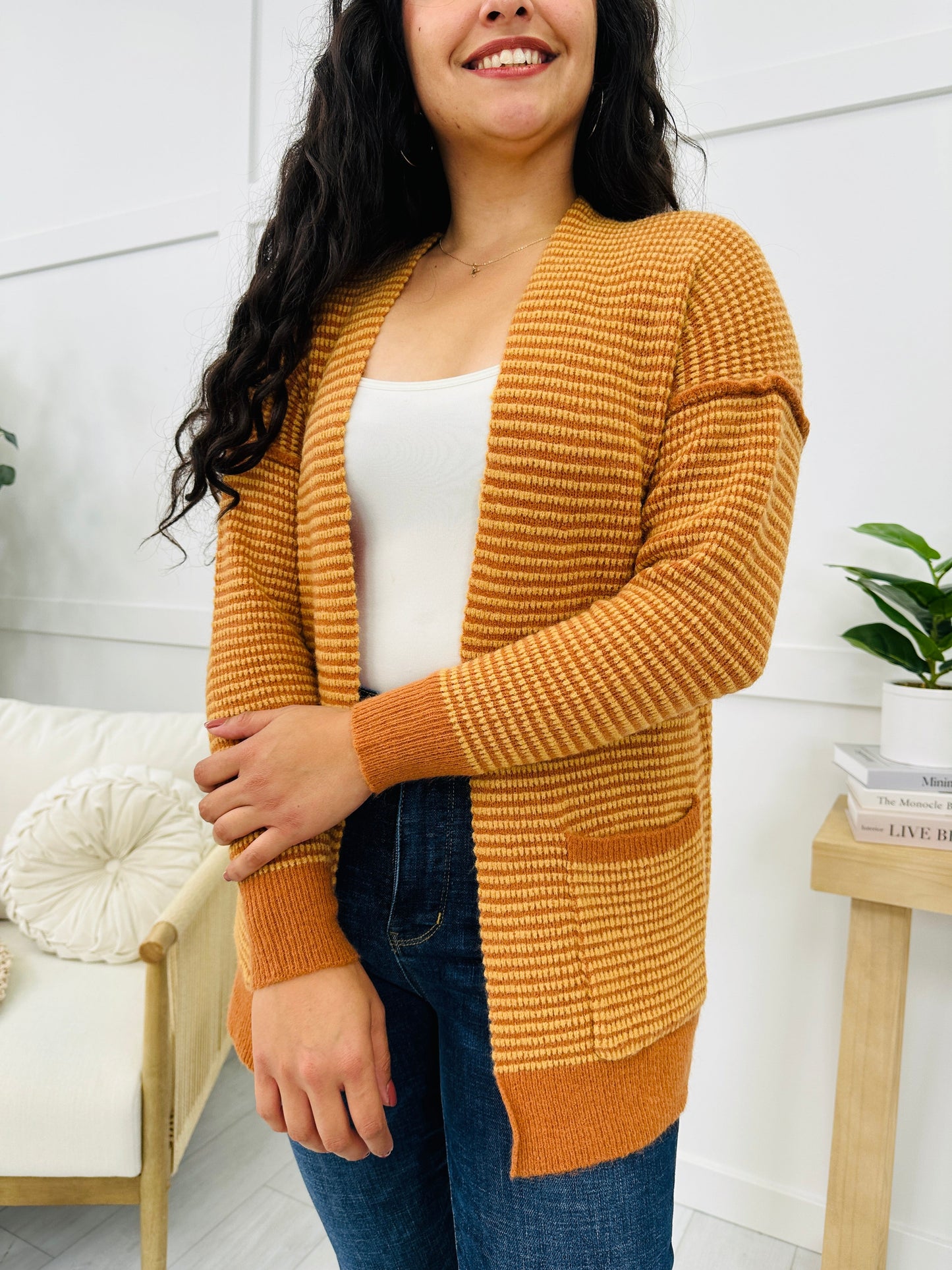 My Cozy Life Cardigan In Pumpkin