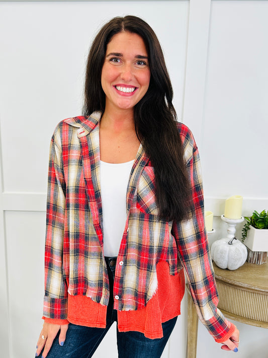 Driftwood Trails Flannel In Red