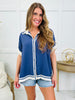 Oceanfront Evenings Top In Denim
