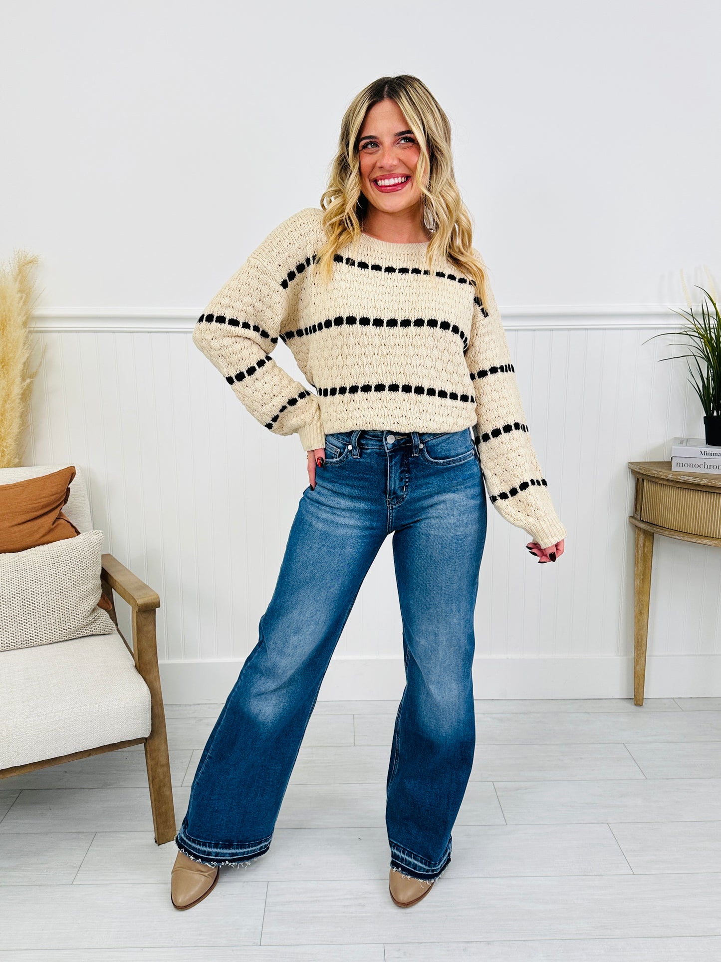 Effortless Release Tummy Control Wide Leg Release Hem Jeans