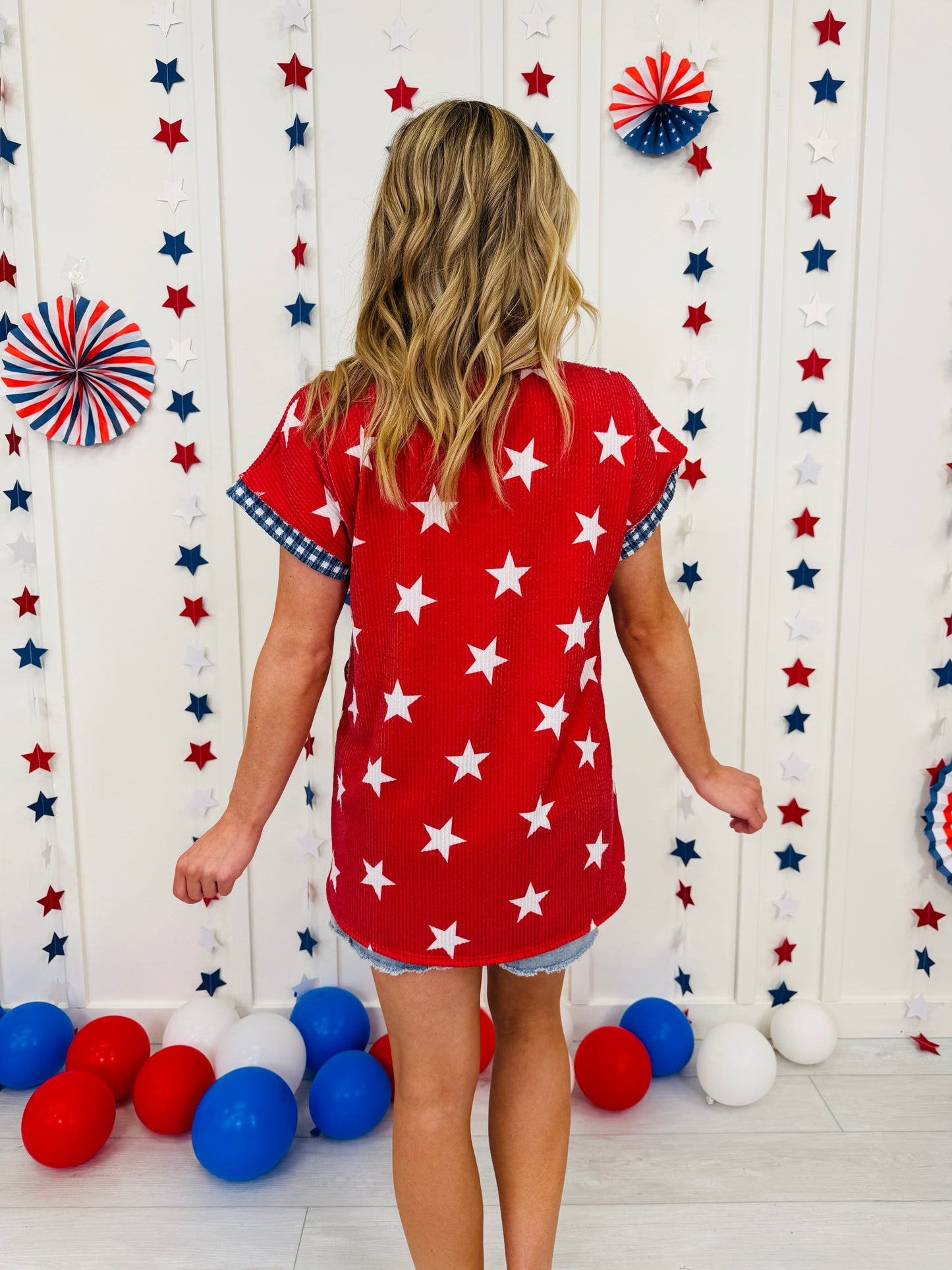 Red, White, and Cute Top in Multiple Colors