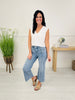 Front and Center Tummy Control Cropped Wide Leg Jeans