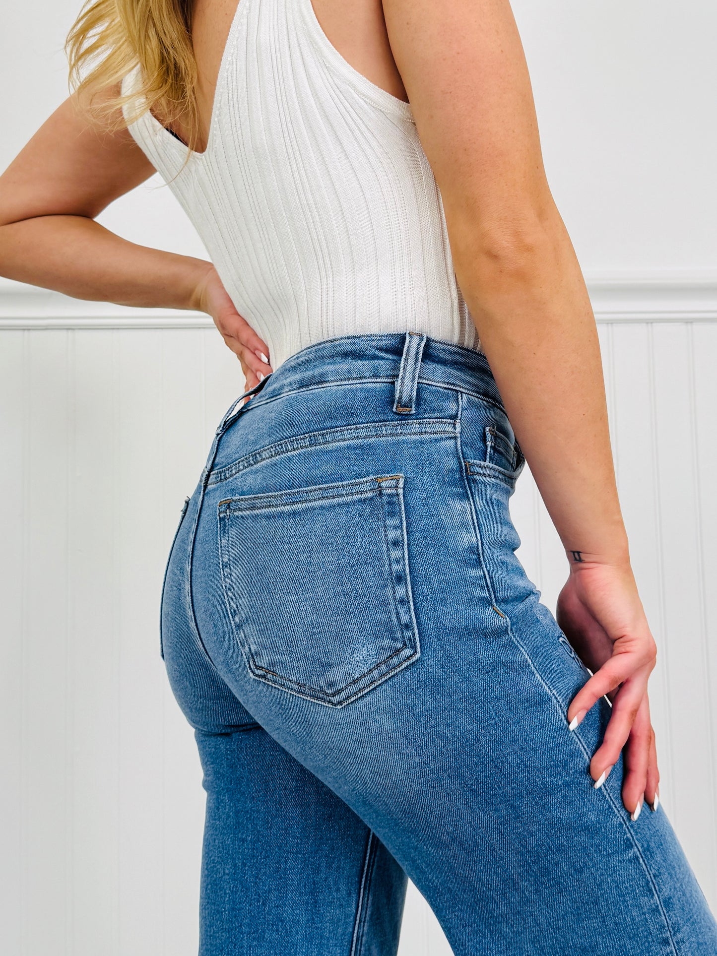 Butterfly Bliss Tummy Control Wide Leg Jeans