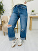 Lovervet Free Fallin' Baggy Wide Leg Cuffed Jeans in Reg/Curvy