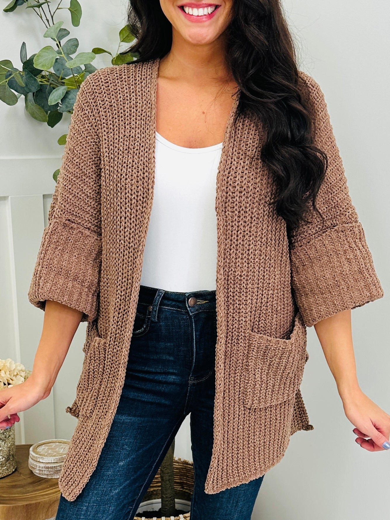 Morning Dew Cardigan In Chocolate