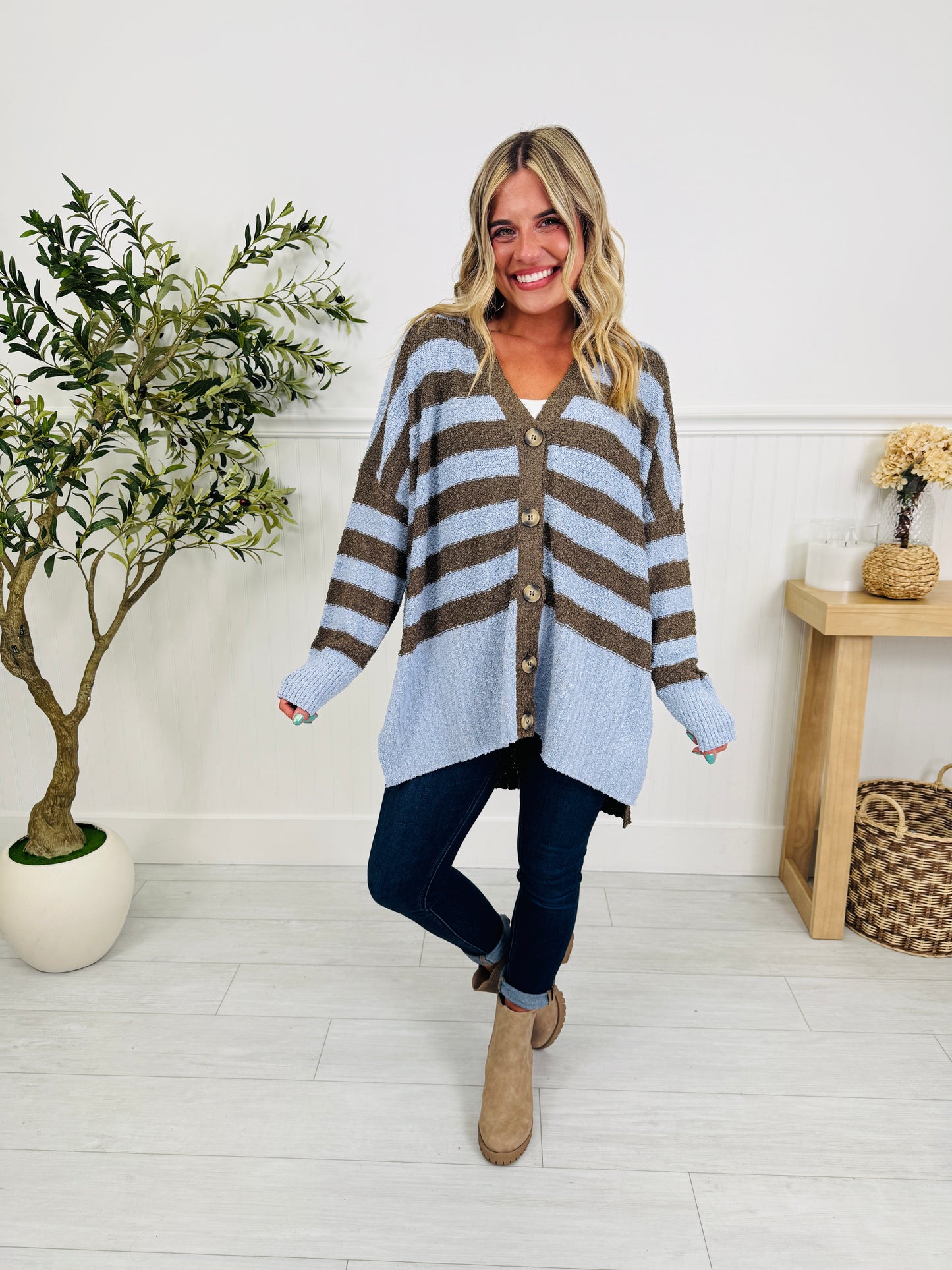Cozy Comes Easy Cardigan In Blue