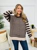 Stripe Shift Sweater in Brown