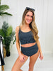 The Kamri Swim Top In Black/Charcoal Gingham