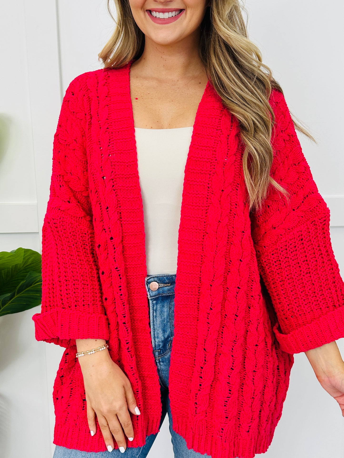 Cuddle Culture Cardigan in Magenta