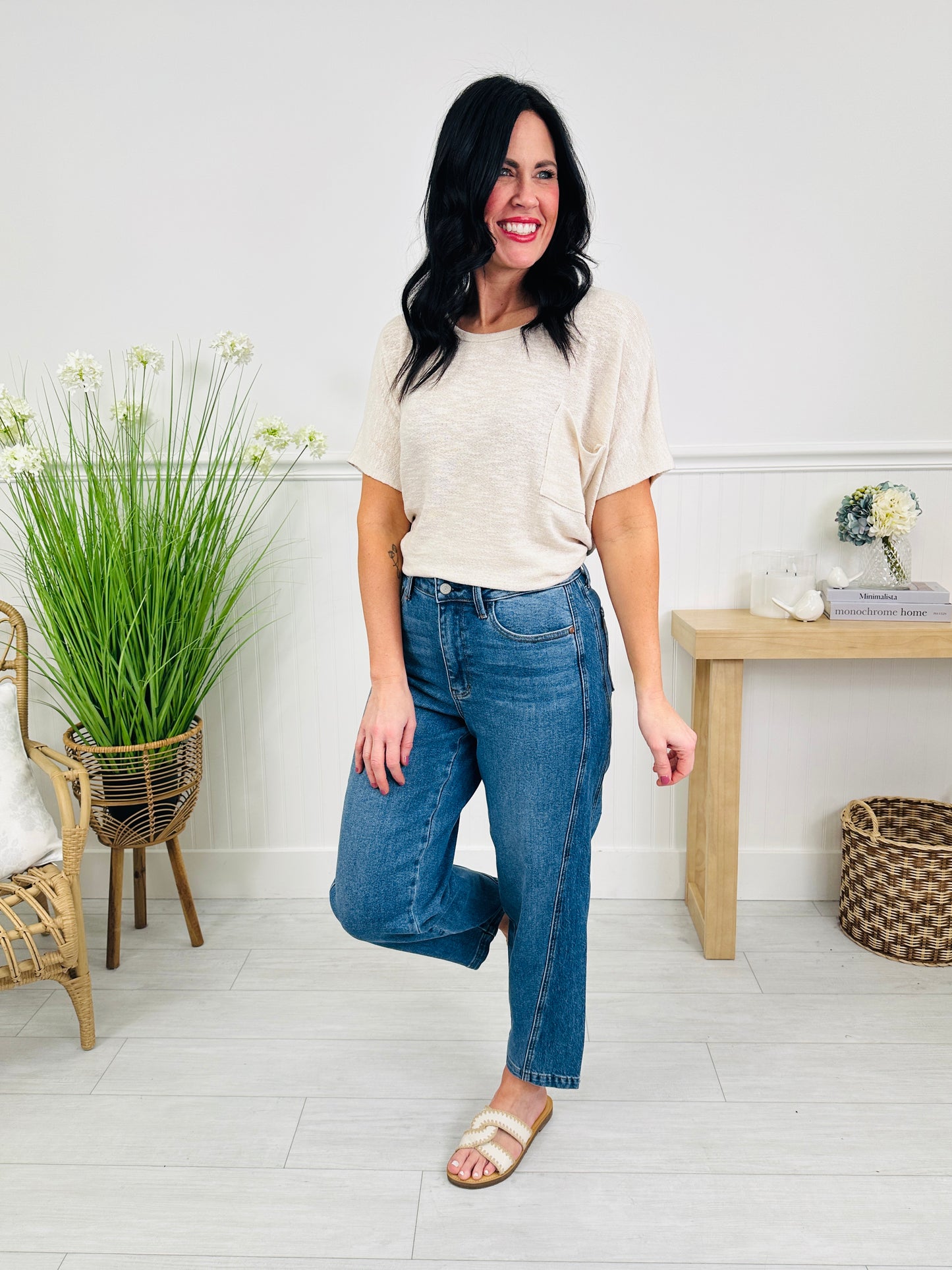 Judy Blue Fresh Curve Barrel Jeans