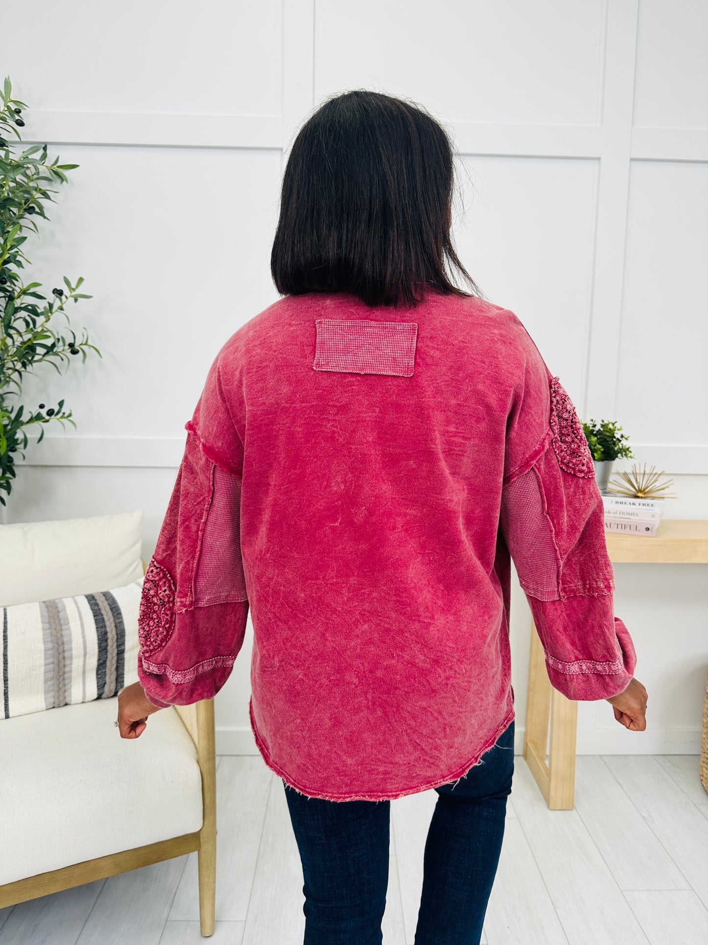 In My Arms Again Top In Burgundy