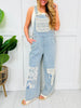 Laced Patchwork Overalls