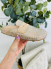 Shine Society Flats in Taupe Suede