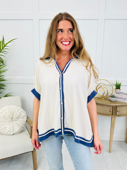Oceanfront Evenings Top In Oatmeal