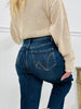 Fall Into Place Tummy Control Wide Leg Crop Jeans
