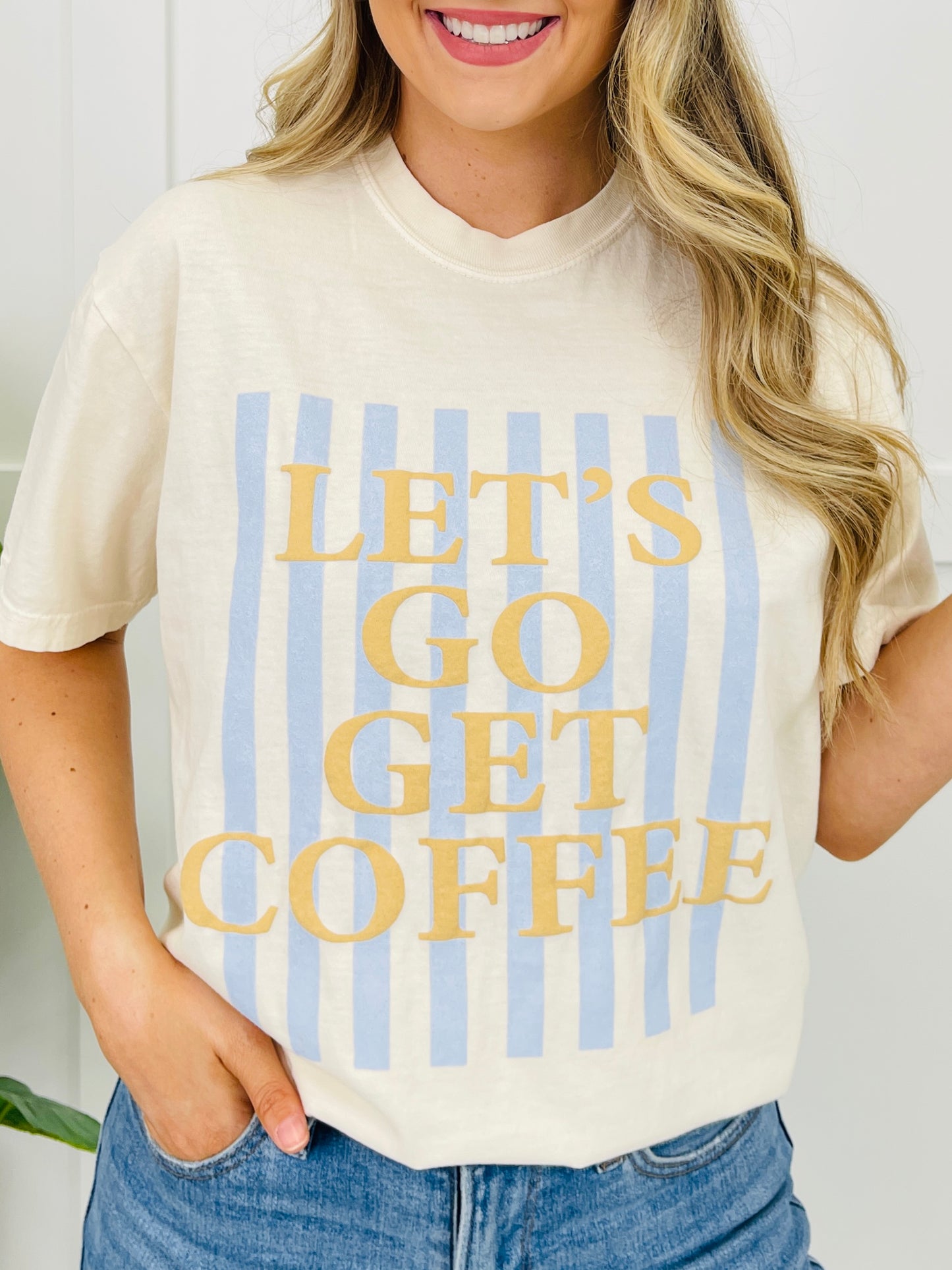 Let's Go Get Coffee Graphic Tee in Multiple Colors