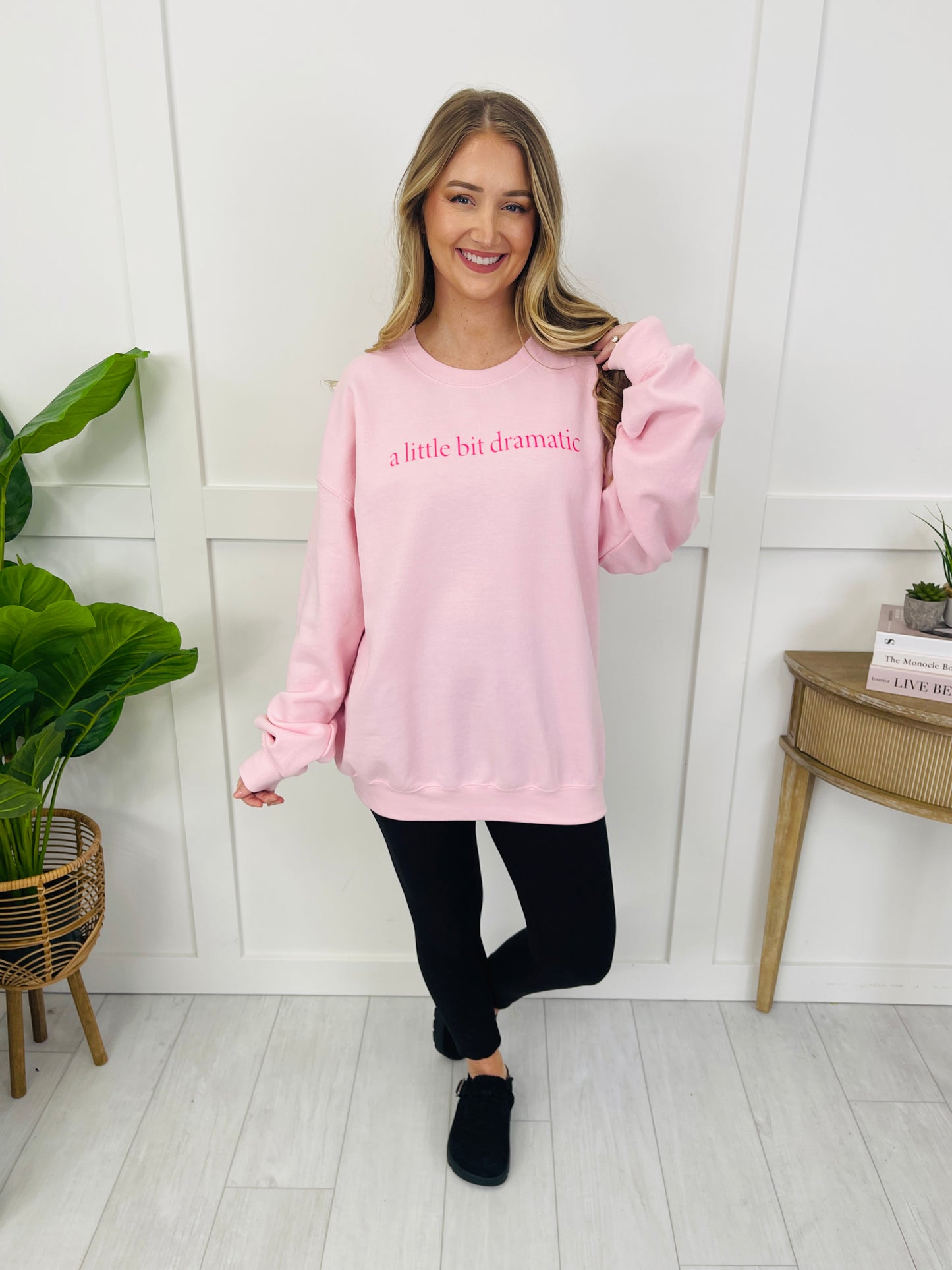 A Little Bit Dramatic Graphic Crewneck Sweatshirt