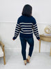 Stripes Like Sunday Sweater in Navy/Cream