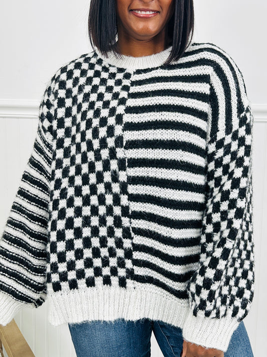 The Beat Goes On Sweater in Black/White