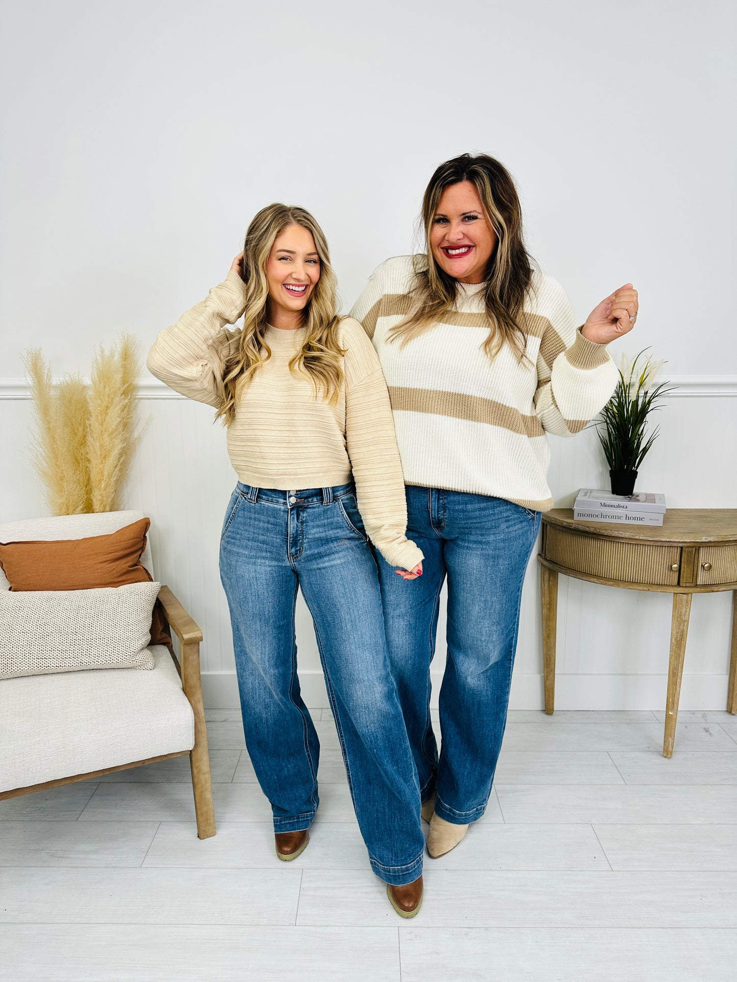 Judy Blue REG/CURVY Double Trouble Wide Leg Jeans