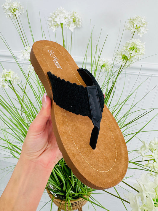 Wildflower Weave Flip Flops In Black