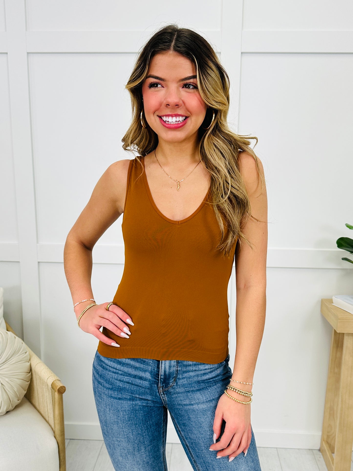 Cropped Reversible Shapewear Tank- Multiple Colors!