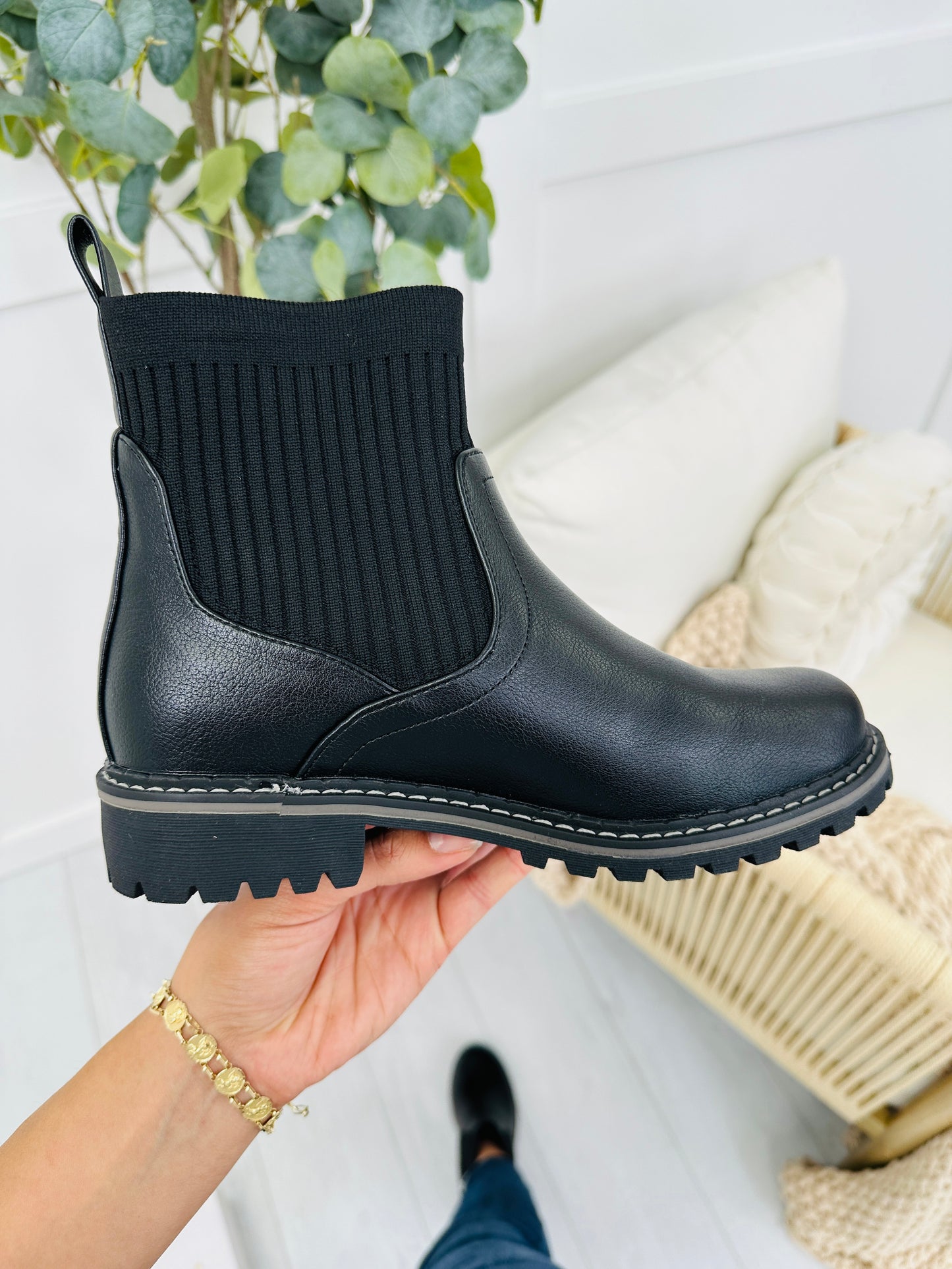 Embracing The Chaos Booties In Black