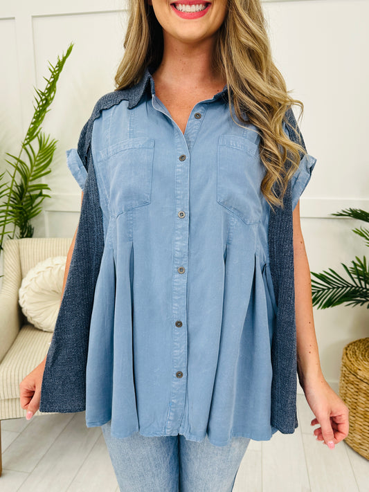 Front Row Feelings Top in Blue