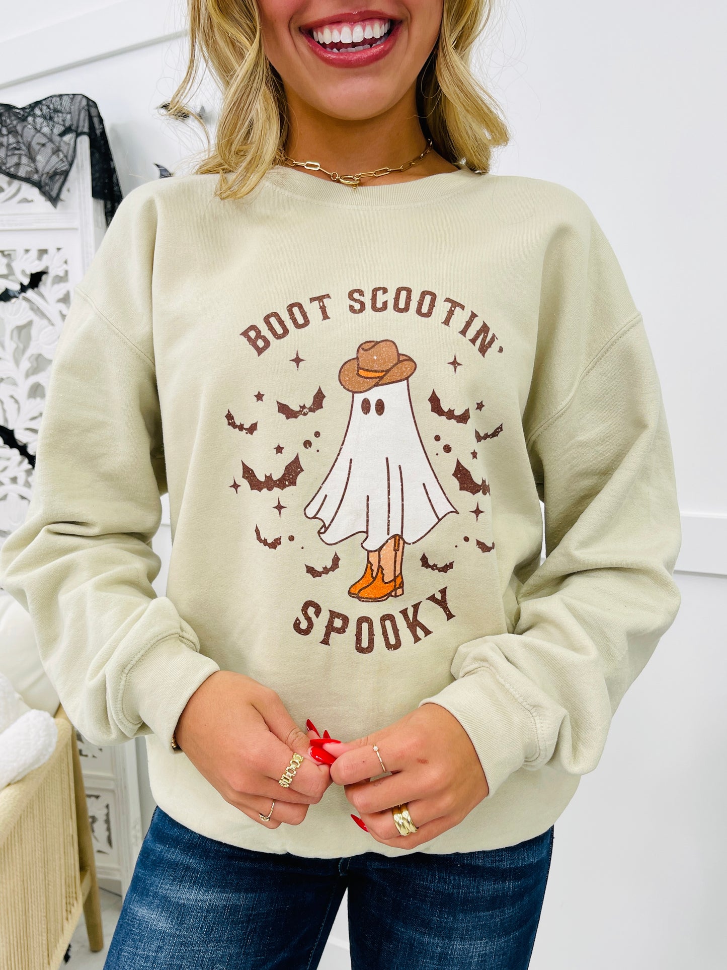 REG/CURVY Boot Scootin Spooky Graphic Sweatshirt