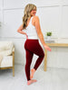 REG/CURVY Best Selling Tummy Control Custom MOCO Design Leggings In Wine