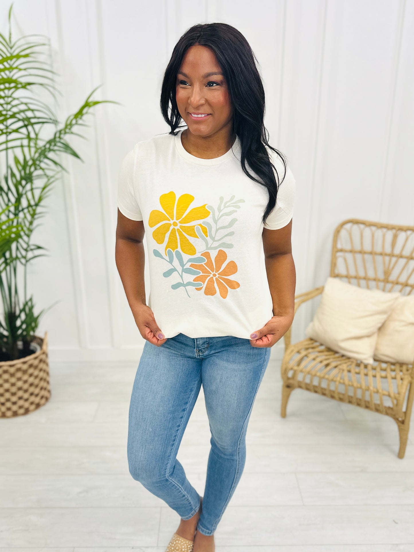 Boho Babe Floral Print Graphic Tee- Multiple Colors!