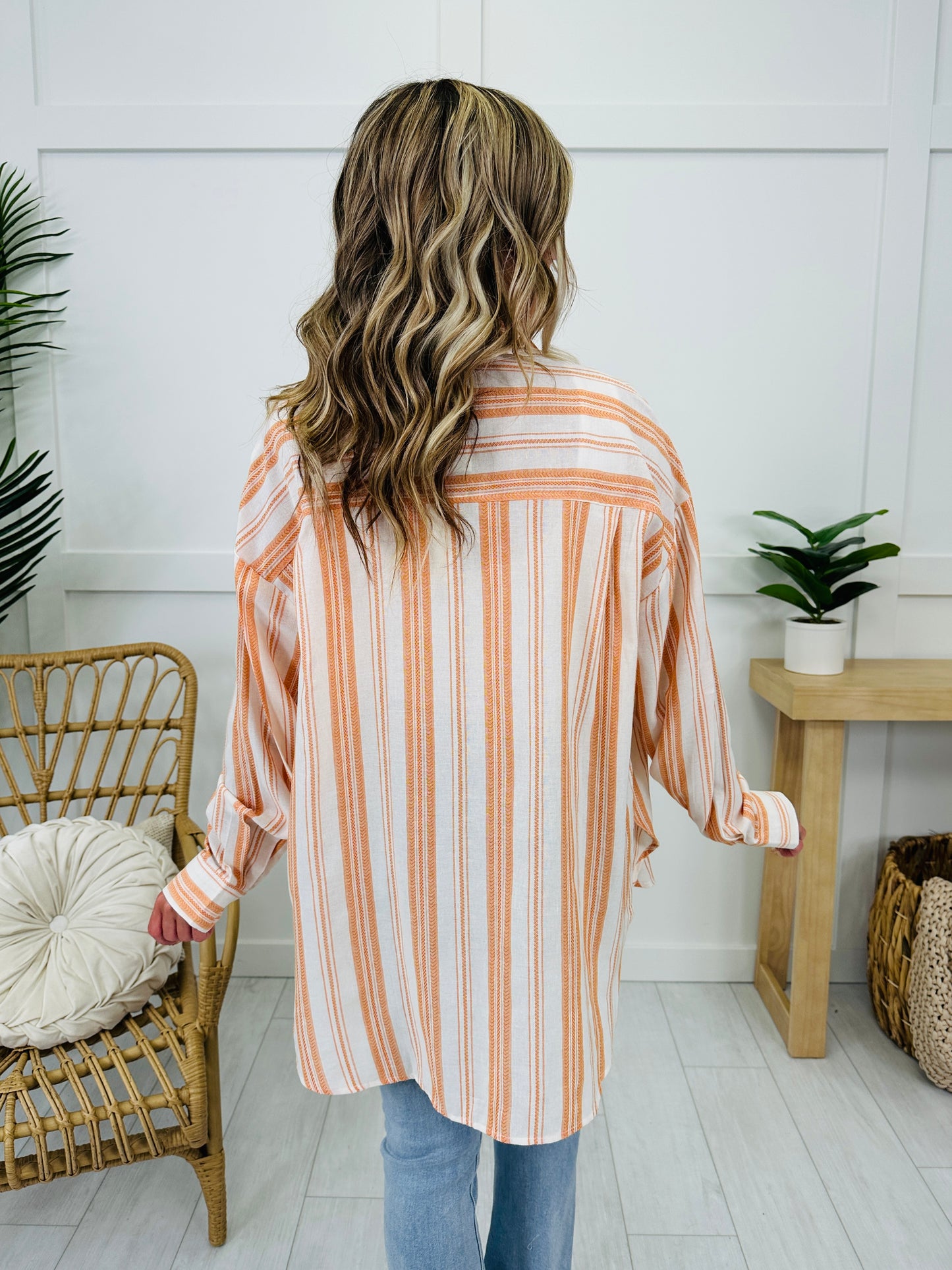 Cascade Stripes Top in Rust