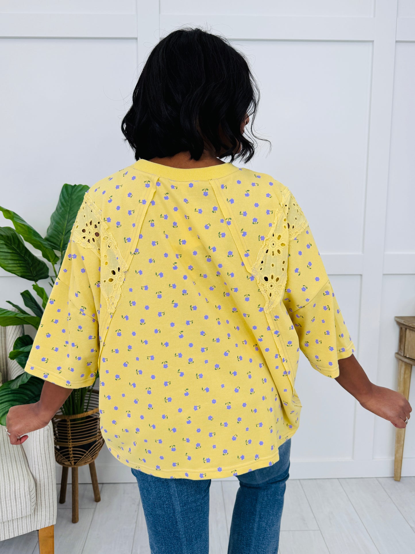Bold Blossom Top In Yellow