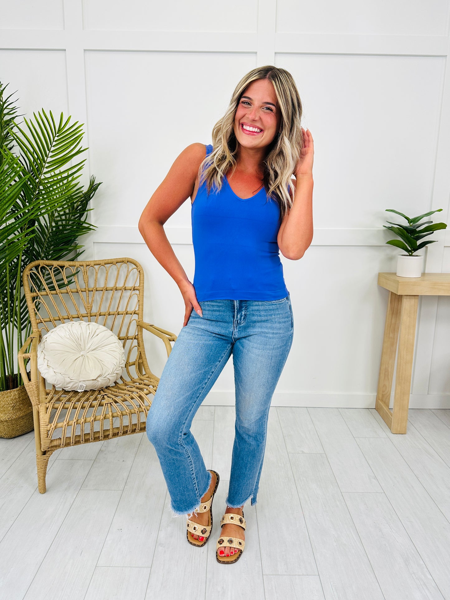 Cropped Reversible Shapewear Tank- Multiple Colors!