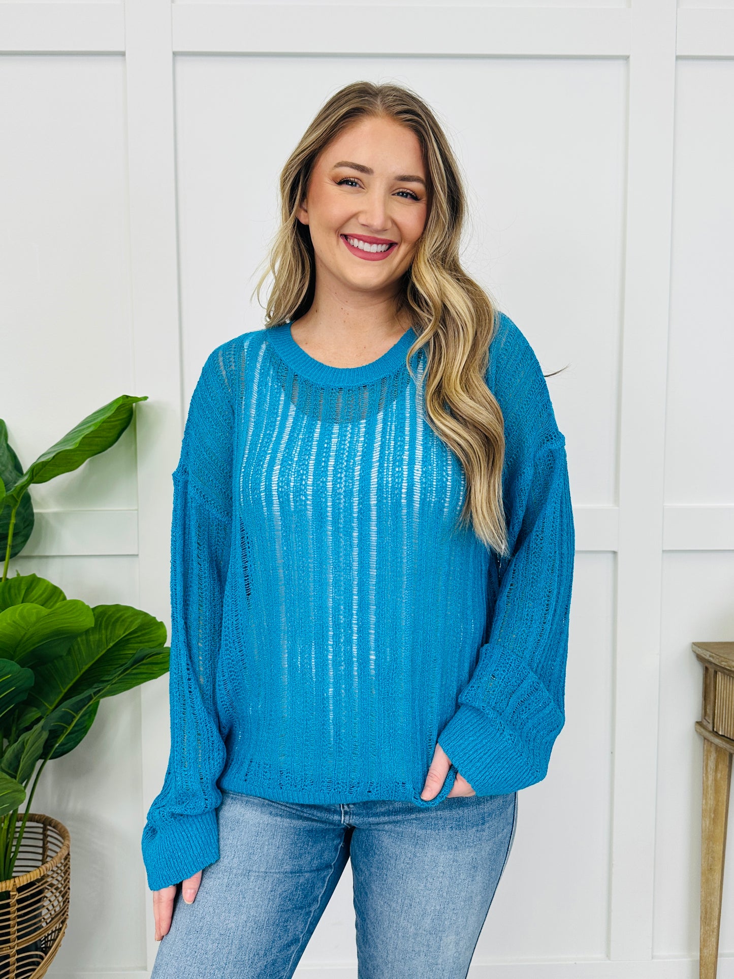 The Mesh Moment Sweater- Multiple Colors!