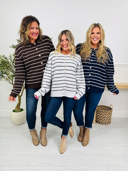 Sweet Stripe Cardigan In Multiple Colors