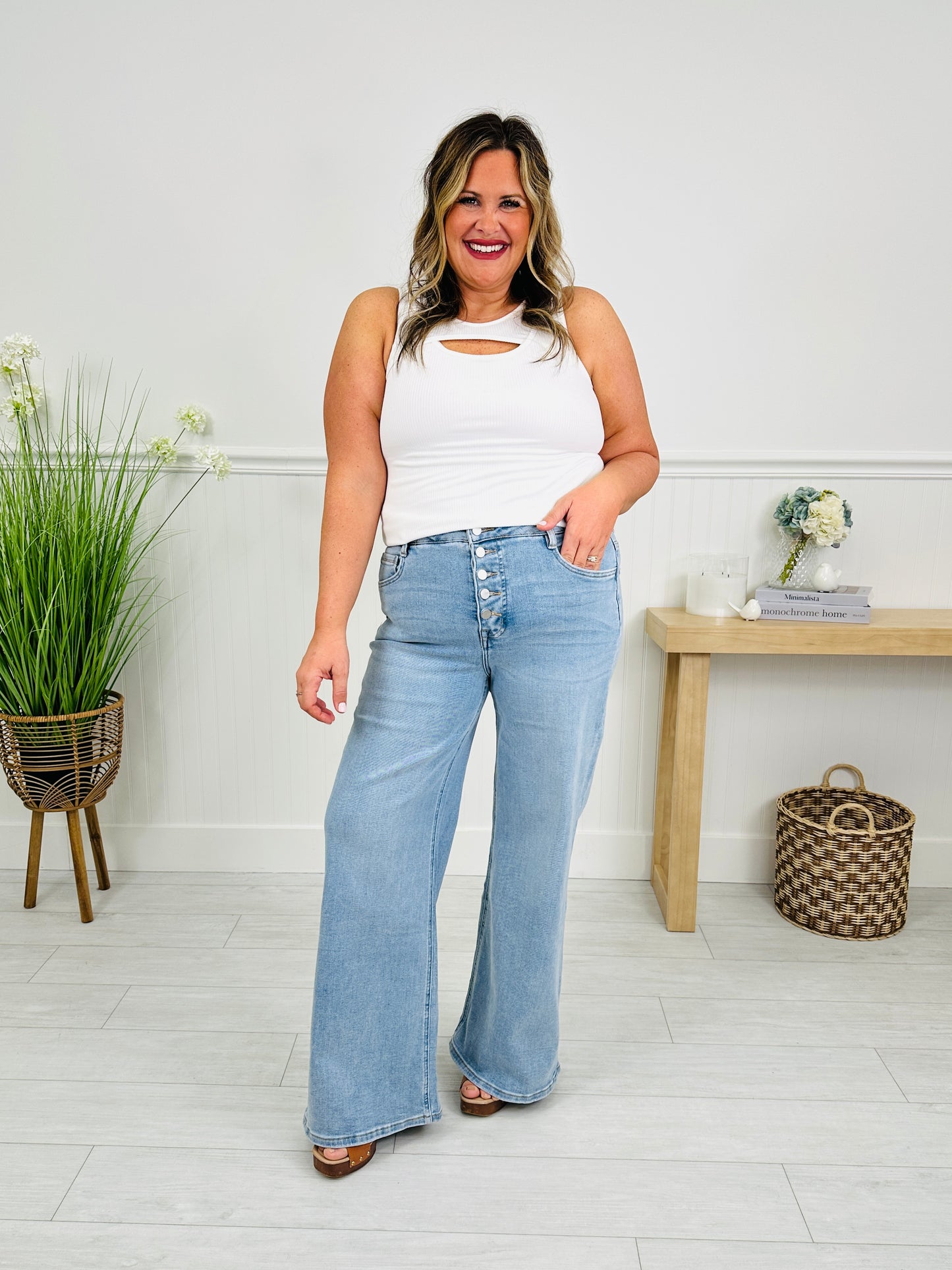 Three of a Kind Tummy Control Wide Leg Jeans in Three Inseams