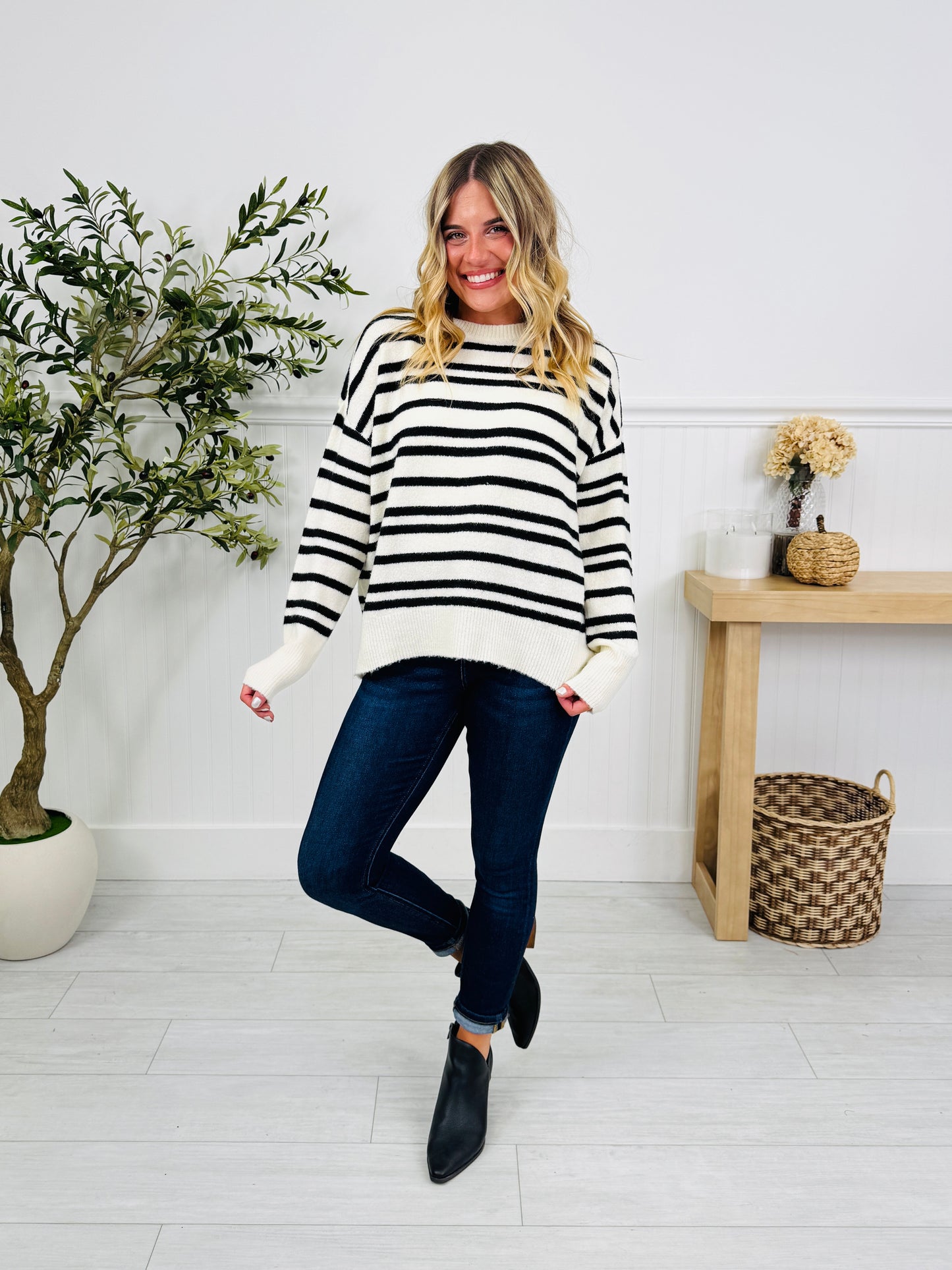 Soft Seasons Sweater In Cream