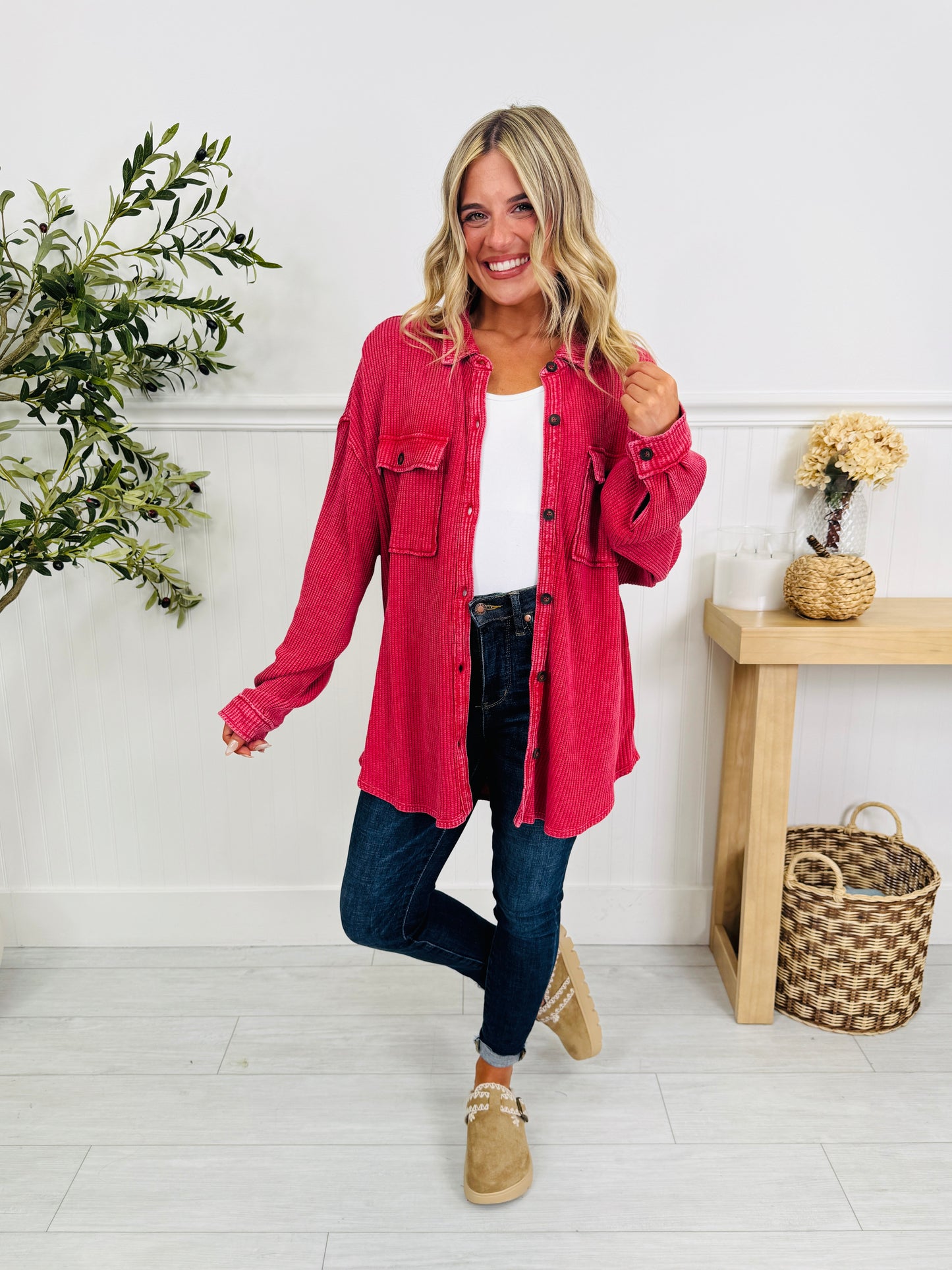 Layering Essential Shacket In Multiple Colors
