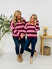 Stripe Of The Moment Sweater In Wine