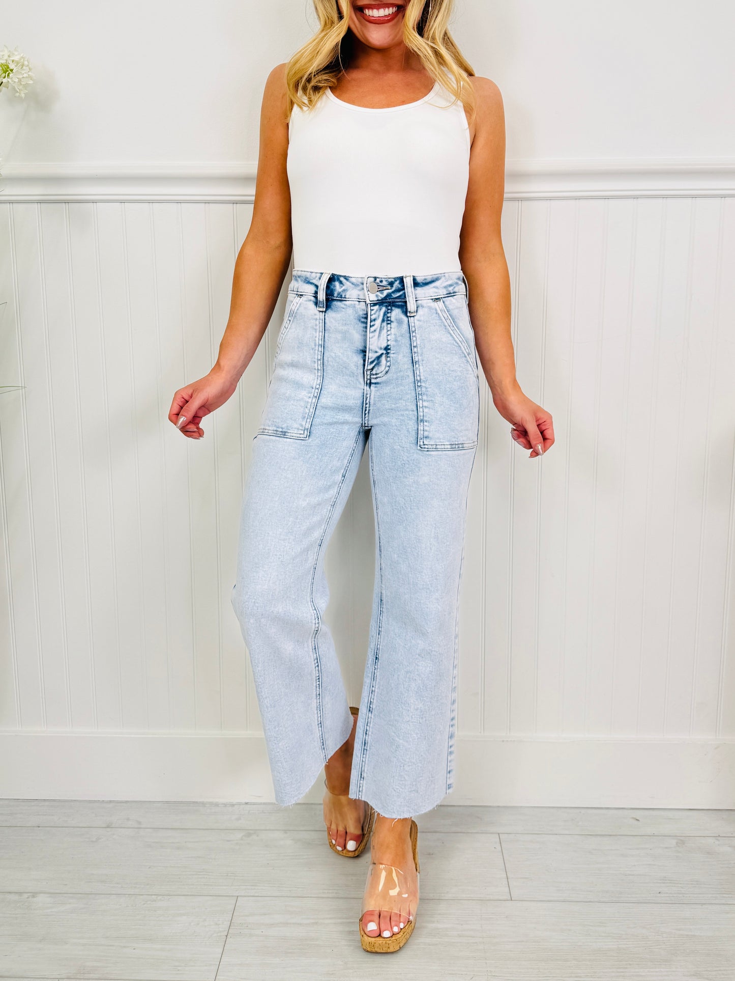 Current Crush Cropped Wide Leg Tummy Control Jeans