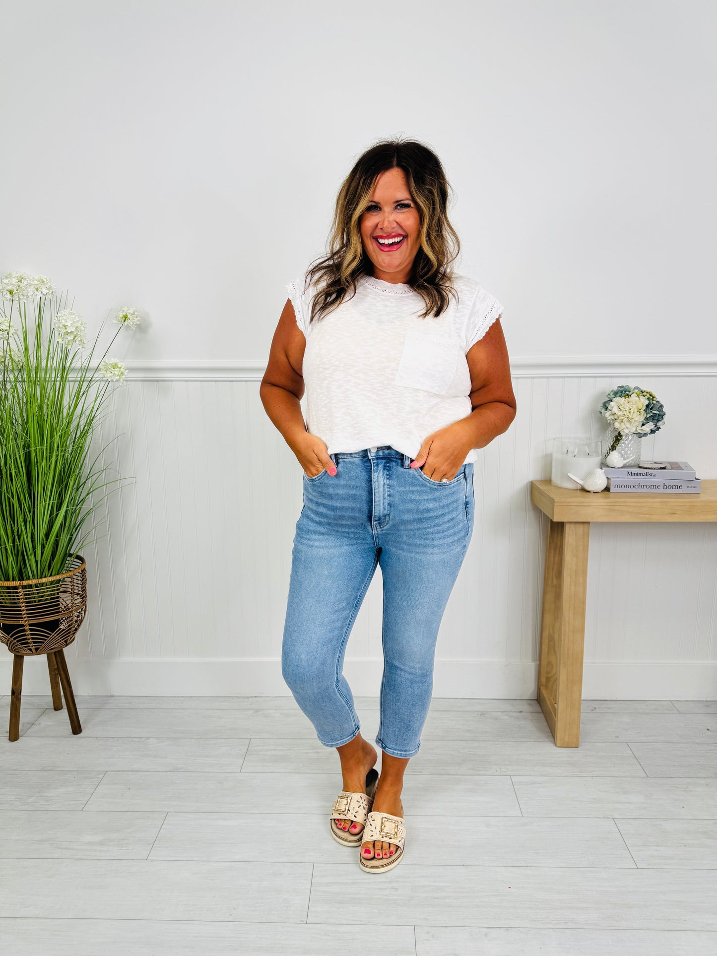 Easy Fit Tummy Control Capri Jeans in Three Inseams