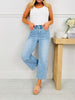 Pearl Pop Cropped Wide Leg Tummy Control Jeans