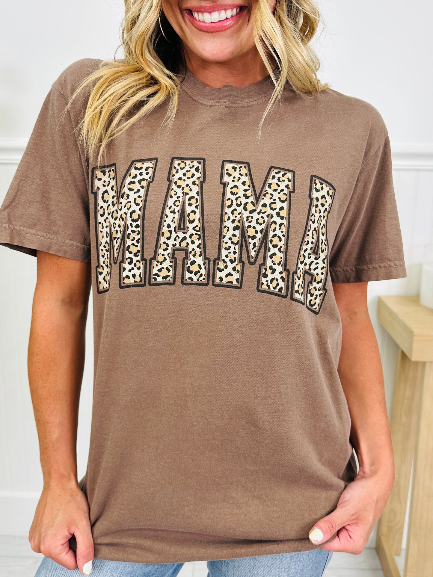 Leopard Print Mama Graphic Tee