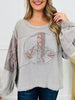 Spread Good Vibes With A Peace Sign Pullover in Grey