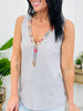 Petal Lined Tank Top In Dove Grey