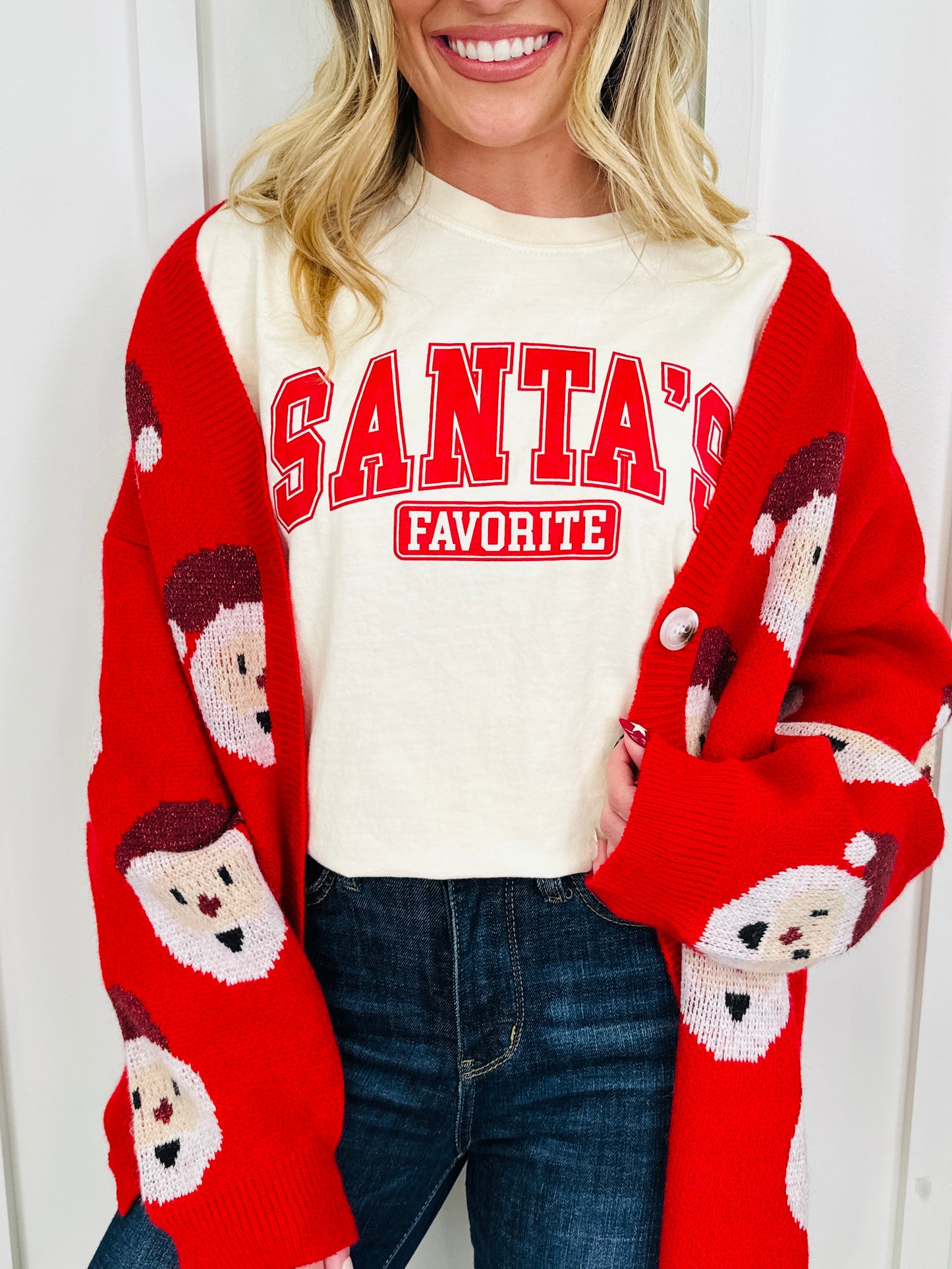 Santa Stop Here Cardigan in Multiple Colors