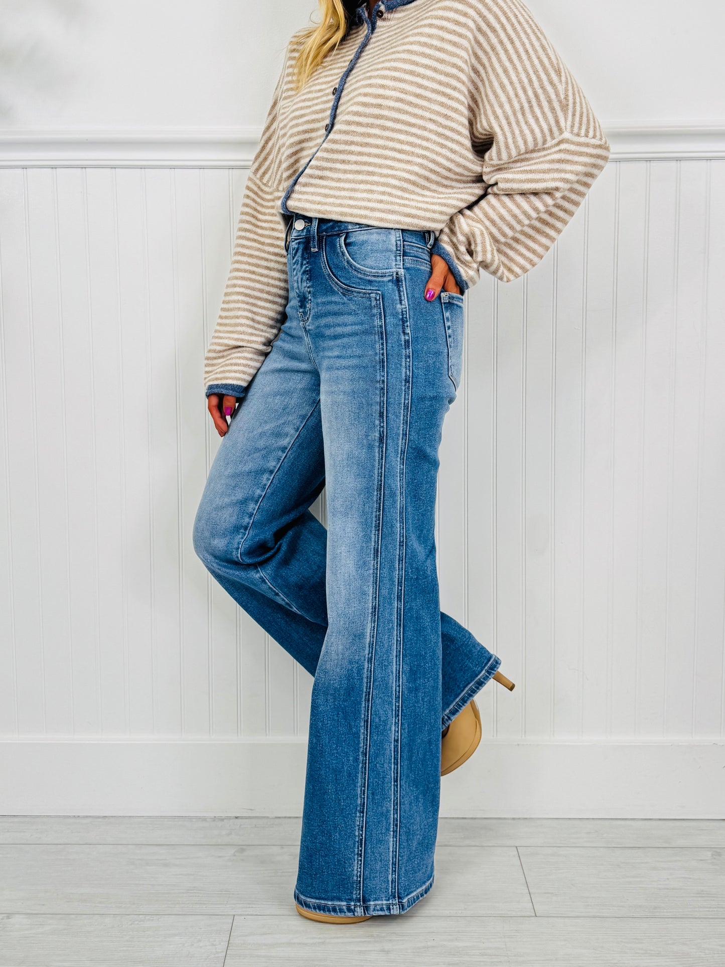 Signature Seam Tummy Control Wide Leg Jeans
