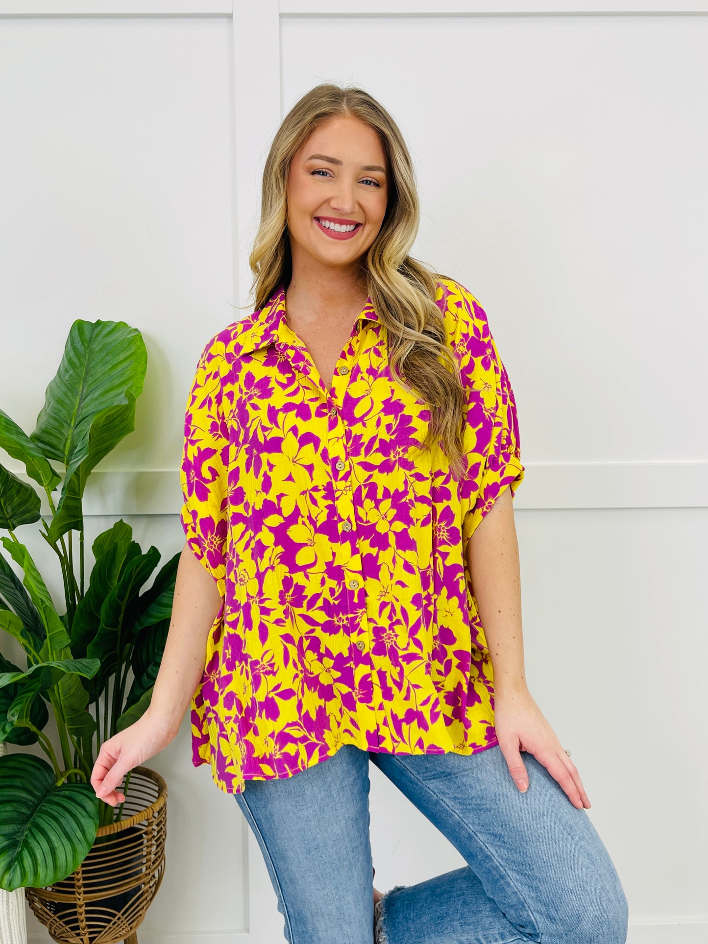 Mood Booster Top in Magenta Lemon