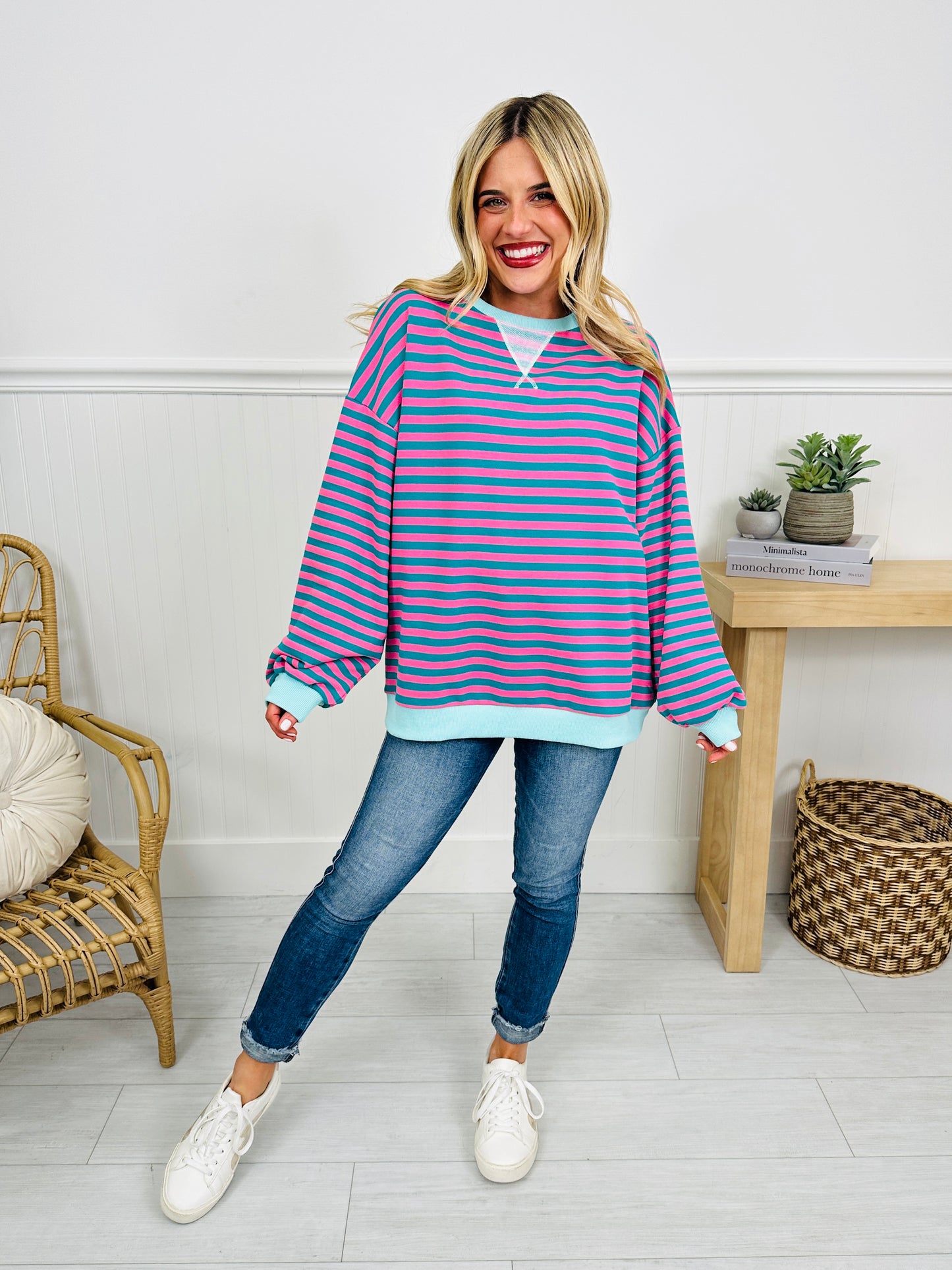 Stripe Hype Pullover Top in Four Colors